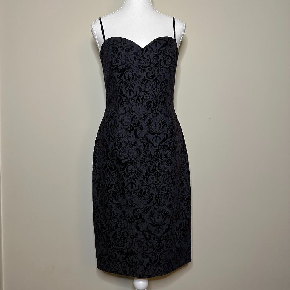 David Meister Black Jacquard Strapless Dress – Size 6
